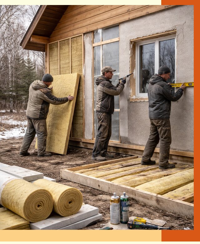 Утепление дачного дома в Ленинске-Кузнецком от 4855 руб/м2 — недорого | ТепломастерЛнн