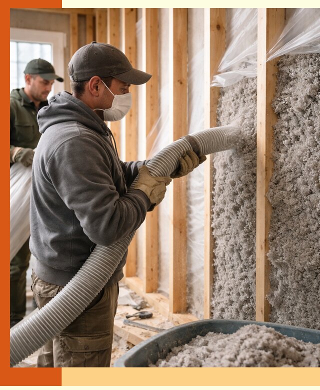 Утепление каркасного дома эковатой в Ленинске-Кузнецком — качественно и надолго