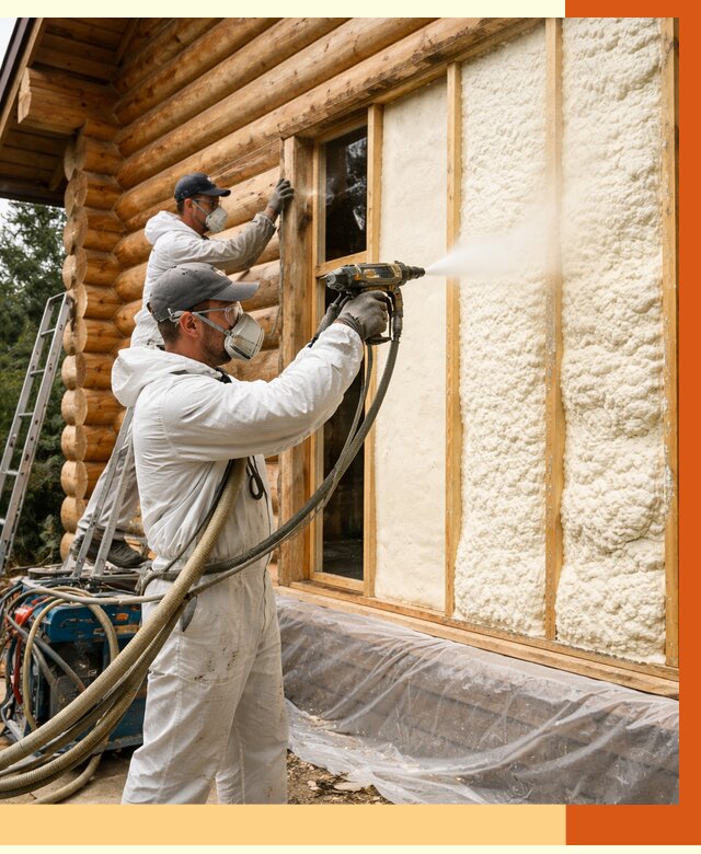 Утепление деревянного дома ППУ в Ленинске-Кузнецком от 4293 руб/м2 | ТепломастерЛнн — под ключ