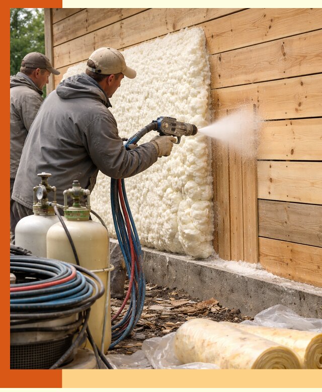 Утепление деревянного дома пенополиуретаном в Ленинске-Кузнецком