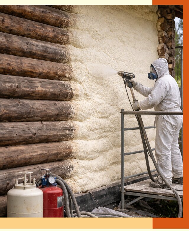 Утепление бревенчатого дома ППУ в Ленинске-Кузнецком под ключ от 6388 руб. | ТепломастерЛнн