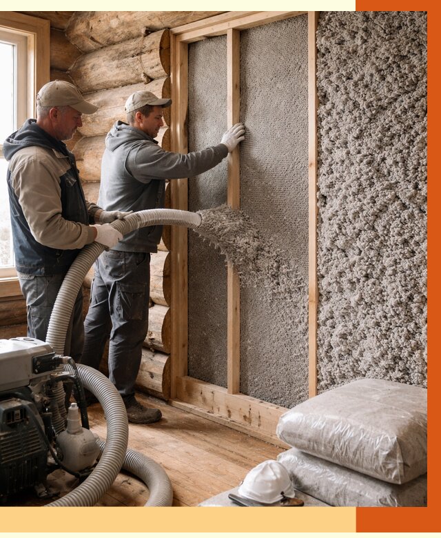 Утепление бревенчатого дома эковатой в Ленинске-Кузнецком от 2811 руб. | ТепломастерЛнн