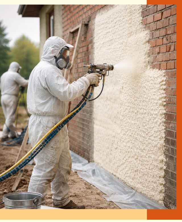 Утепление кирпичного дома ППУ в Ленинске-Кузнецком под ключ от 6644 руб. | ТепломастерЛнн