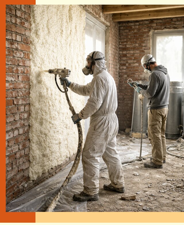 Утепление кирпичного дома пенополиуретаном в Ленинске-Кузнецком