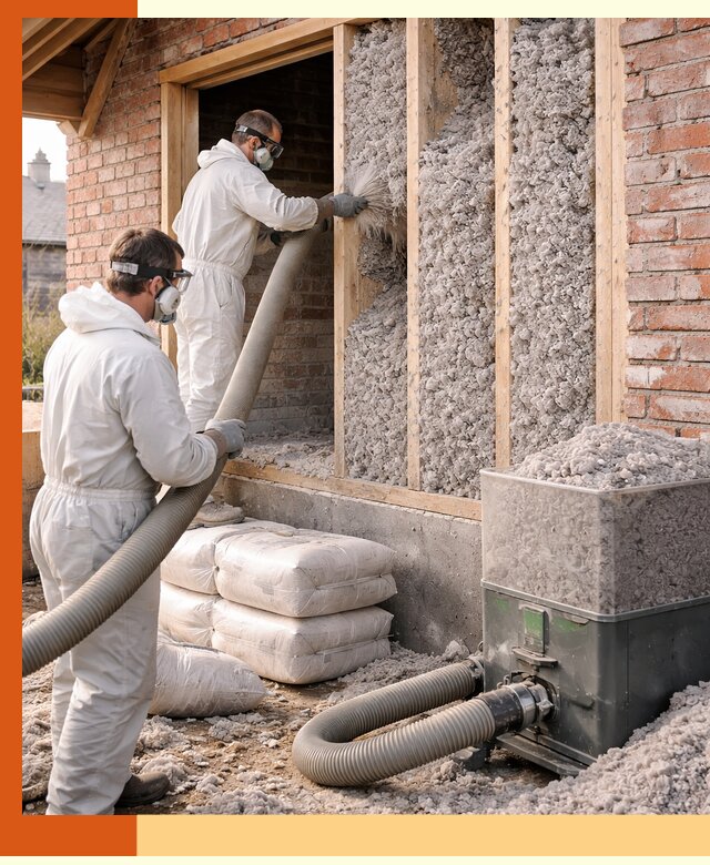 Утепление кирпичного дома эковатой в Ленинске-Кузнецком