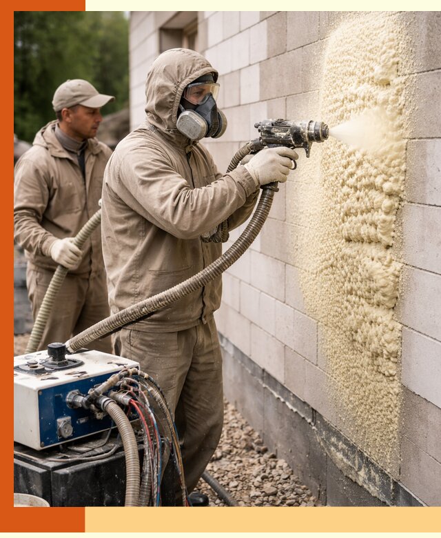 Утепление дома из газобетона ППУ в Ленинске-Кузнецком — надежная теплоизоляция