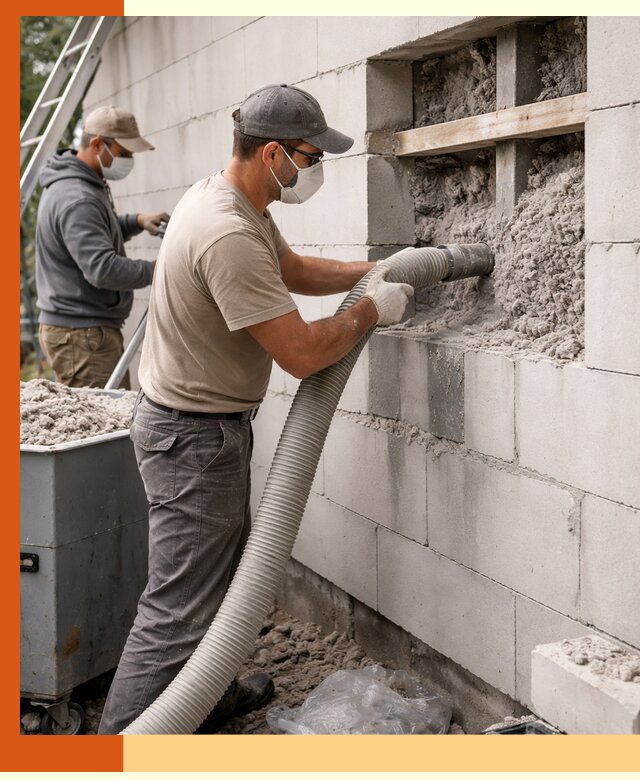 Утепление дома из газобетона эковатой в Ленинске-Кузнецком