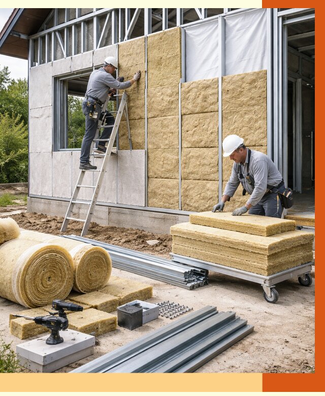 Утепление дома из ЛСТК в Ленинске-Кузнецком от 5315 руб./м² — профессионально | ТепломастерЛнн