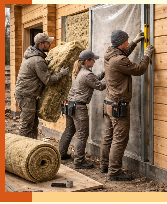 Утепление дома из двойного бруса в Ленинске-Кузнецком качественно и надёжно