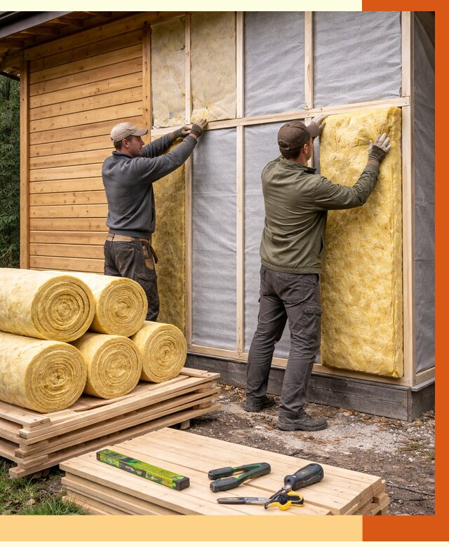 Утепление бани снаружи в Ленинске-Кузнецком от 86879 руб. под ключ | ТепломастерЛнн