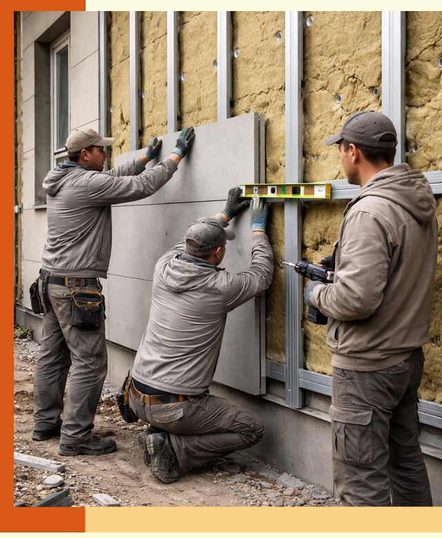 Утепление вентилируемого фасада под ключ в Ленинске-Кузнецком