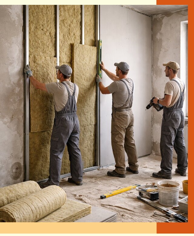 Утепление стен изнутри в Ленинске-Кузнецком от 2300 руб/м² под ключ | ТепломастерЛнн