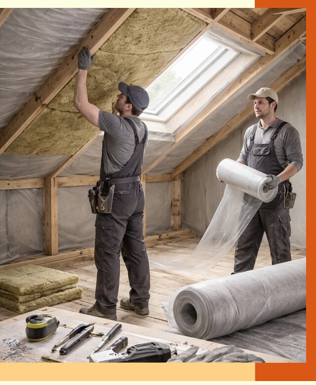 Утепление крыши изнутри мансарды в Ленинске-Кузнецком от 4293 руб./м² | ТепломастерЛнн