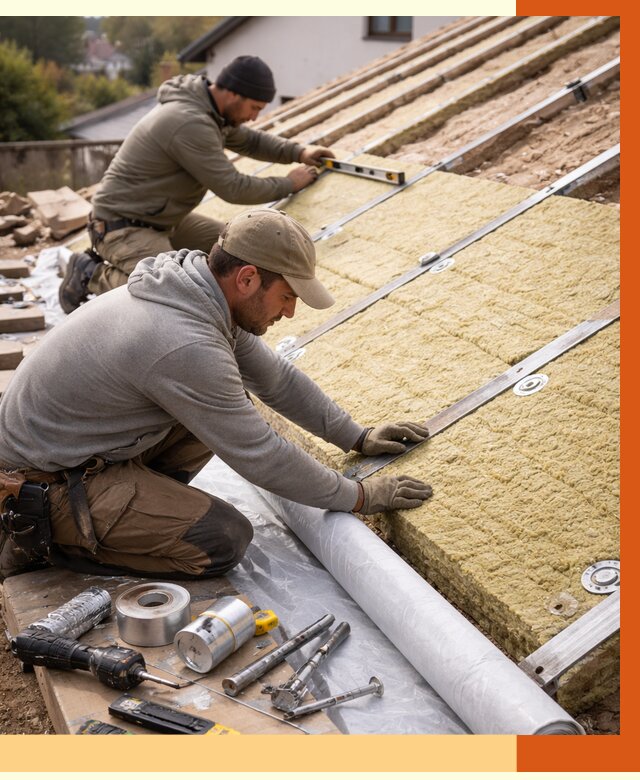 Утепление крыши снаружи в Ленинске-Кузнецком под ключ от 1227 руб./м2 | ТепломастерЛнн