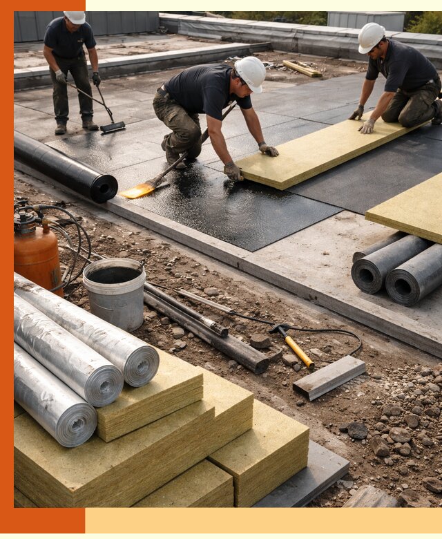 Утепление плоской крыши в Ленинске-Кузнецком — надежная теплоизоляция и герметизация