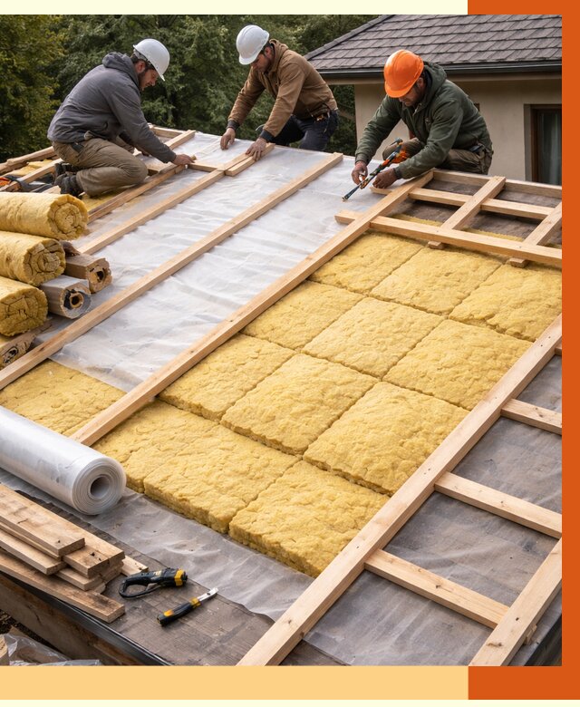 Утепление скатной крыши в Ленинске-Кузнецком от 1278 руб./м2 под ключ | ТепломастерЛнн