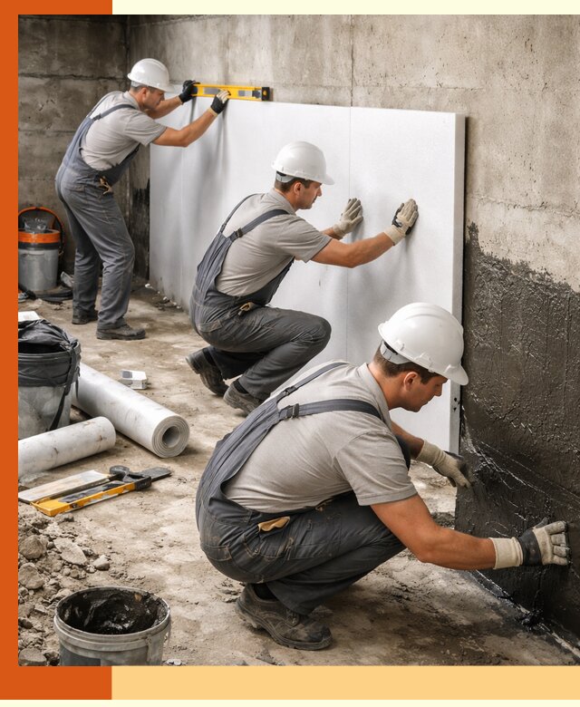 Утепление фундамента изнутри профессионально в Ленинске-Кузнецком