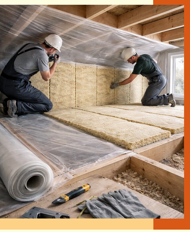 Утепление перекрытий в Ленинске-Кузнецком от 2913 руб/м2 — утепление межэтажных и чердачных | ТепломастерЛнн