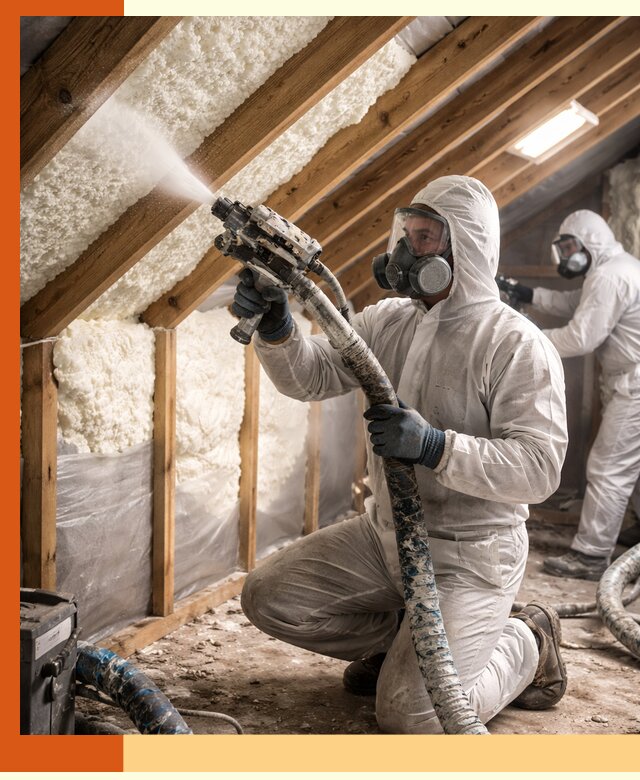 Утепление чердака пенополиуретаном (ППУ) в Ленинске-Кузнецком