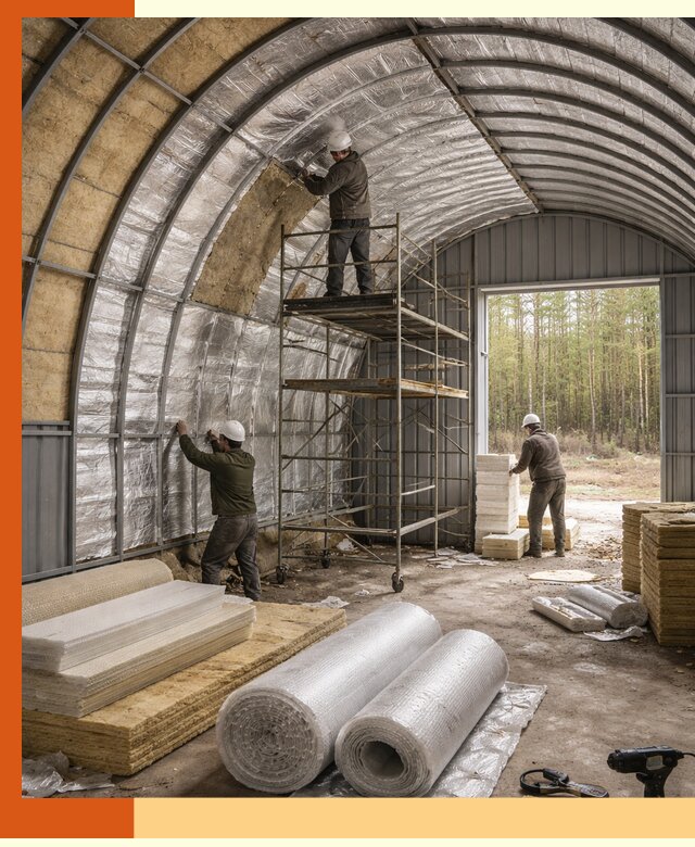 Утепление арочного ангара под ключ в Ленинске-Кузнецком