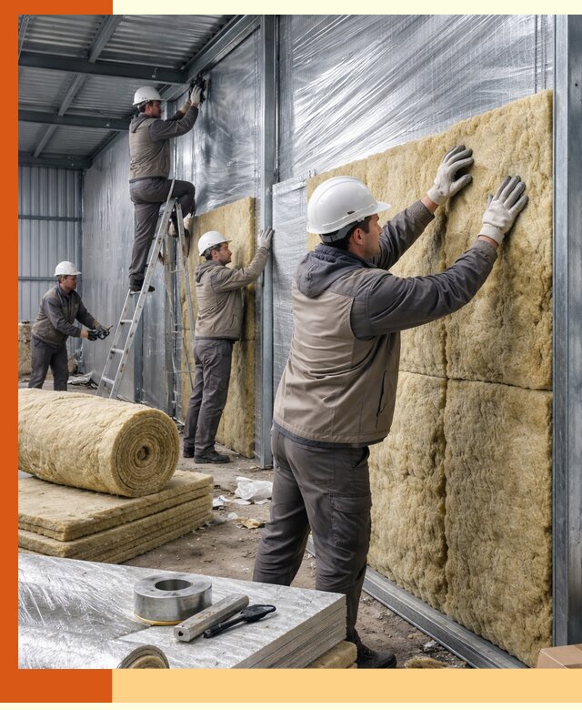 Утепление металлического склада в Ленинске-Кузнецком: теплоизоляция и герметизация