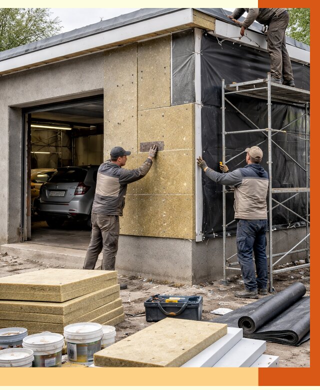 Утепление автосервиса в Ленинске-Кузнецком ппу, пеноизоляция, от 14820 руб/м2 — ТепломастерЛнн