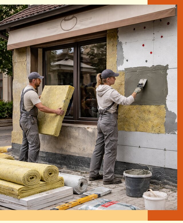 Утепление кафе в Ленинске-Кузнецком от 4293 руб/м2 — комплексно под ключ | ТепломастерЛнн