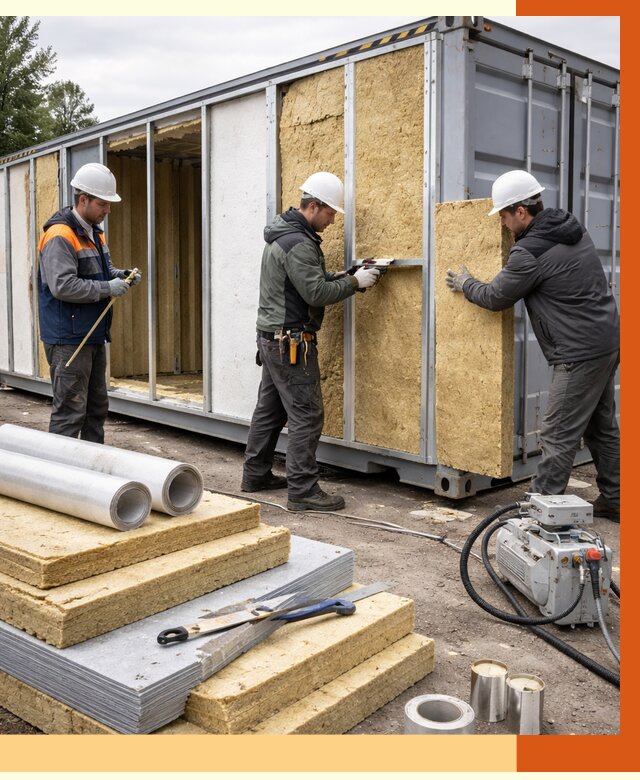 Утепление морского контейнера в Ленинске-Кузнецком от 3833 руб. под ключ | ТепломастерЛнн