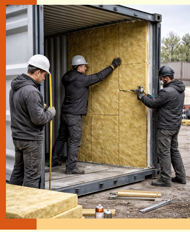 Утепление морского контейнера в Ленинске-Кузнецком: надежная теплоизоляция и защита