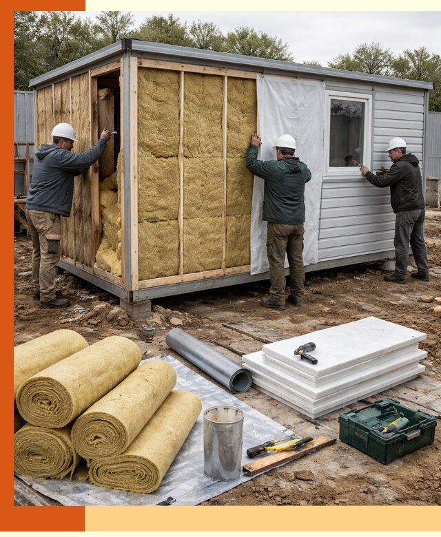 Утепление строительной бытовки под ключ в Ленинске-Кузнецком для любых условий