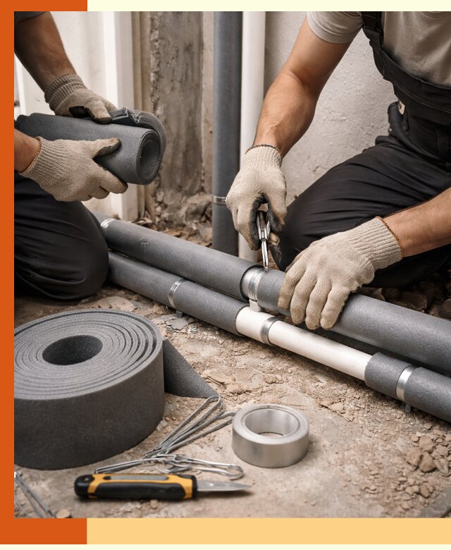 Утепление труб водоснабжения в Ленинске-Кузнецком — монтаж и защита сети