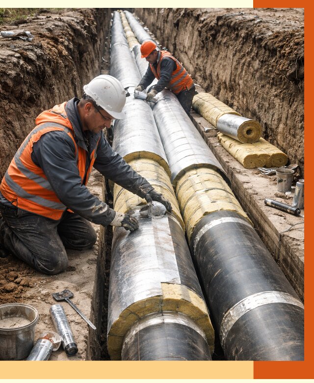 Утепление теплотрассы в Ленинске-Кузнецком от 4599 руб./м2 — ппу и комплексная изоляция | ТепломастерЛнн