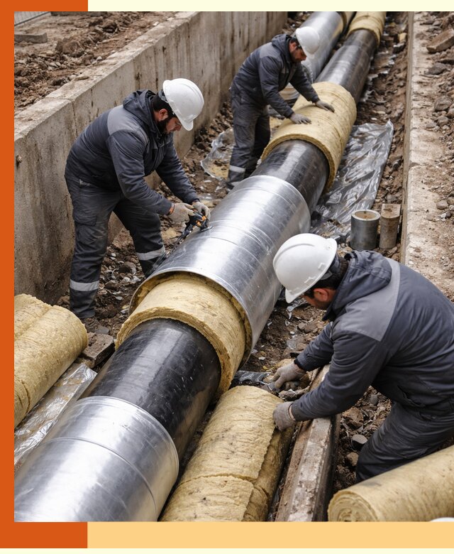 Утепление теплотрассы в Ленинске-Кузнецком: утеплительные работы и материалы