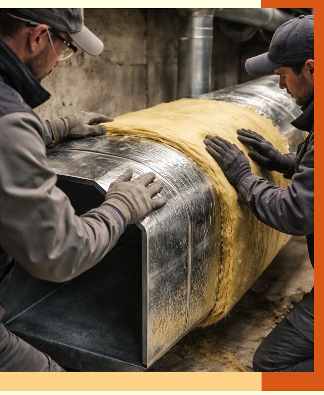 Утепление воздуховодов в Ленинске-Кузнецком от 4293 руб. — теплоизоляция вентиляции | ТепломастерЛнн