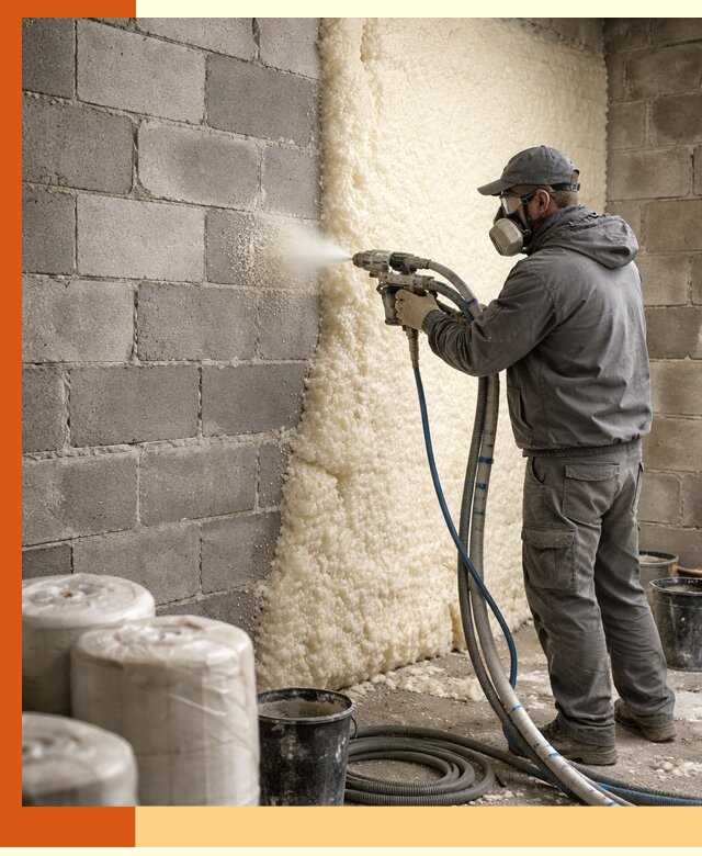 Утепление блочной стены ППУ в Ленинске-Кузнецком качественно и надёжно