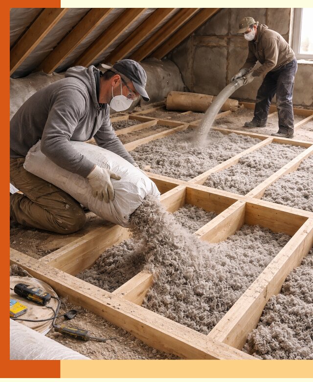 Заполнение полостей чердачного перекрытия в Ленинске-Кузнецком качественно и надёжно