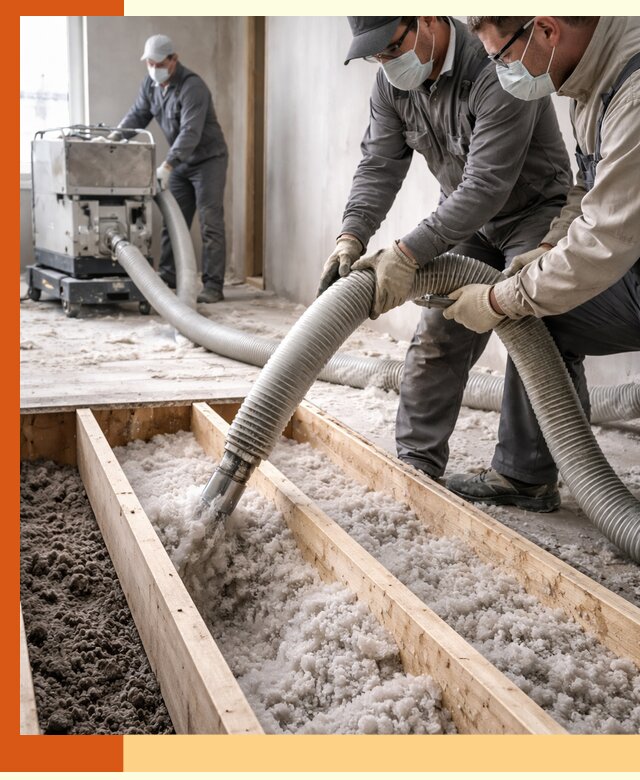 Заполнение полостей межэтажного перекрытия в Ленинске-Кузнецком эффективно и герметично