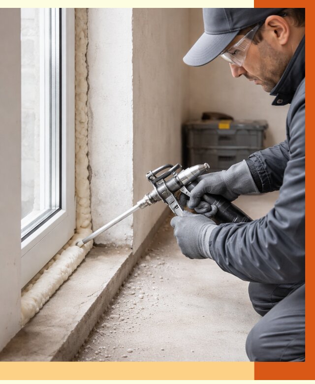 Герметизация стыков ППУ в Ленинске-Кузнецком от 1686 руб. за м2 — утепление примыканий под ключ | ТепломастерЛнн