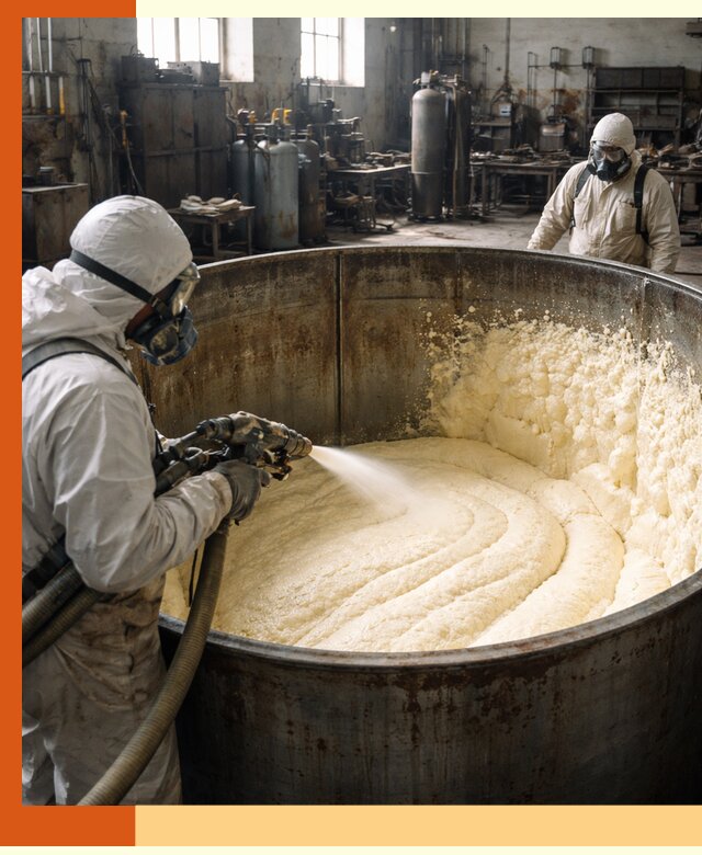 Заливка ппу в емкости с полной изоляцией и герметизацией в Ленинске-Кузнецком