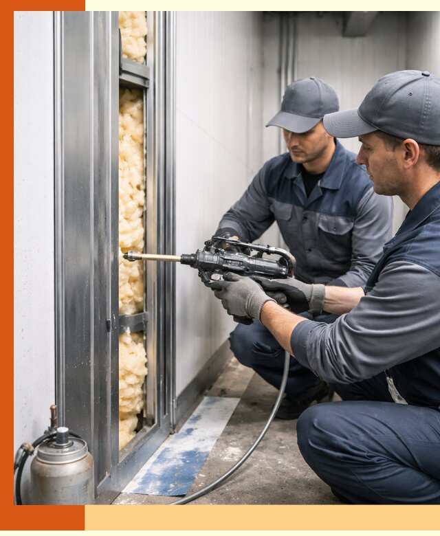 Заполнение пустот холодильных панелей в Ленинске-Кузнецком специализированной пеной