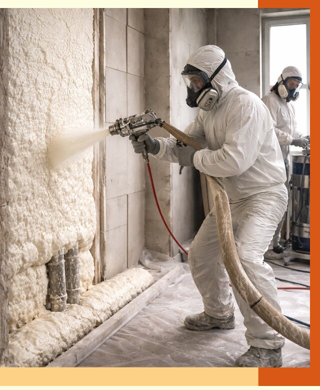 Напыление пенополиуретана в Ленинске-Кузнецком от 7666 руб./м2 — услуги и монтаж ППУ | ТепломастерЛнн