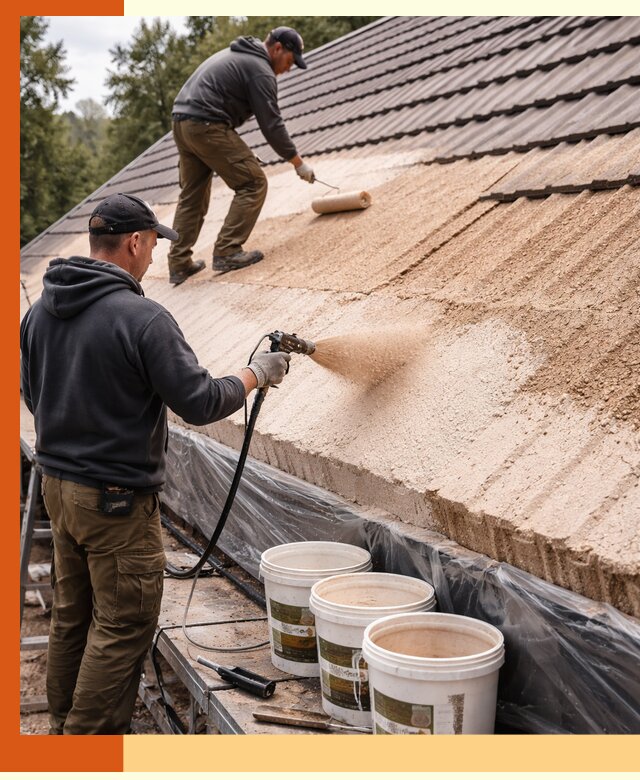 Утепление кровли жидкой пробкой в Ленинске-Кузнецком для домов и зданий