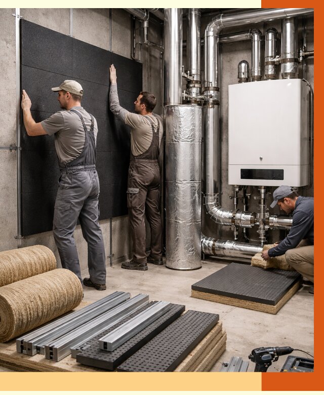 Шумоизоляция котельной в Ленинске-Кузнецком от 6644 руб. под ключ | Профессиональная звукоизоляция — ТепломастерЛнн