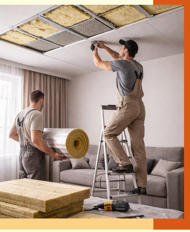 Шумоизоляция потолка в Ленинске-Кузнецком от 2300 руб. под ключ | Профессионально — ТепломастерЛнн