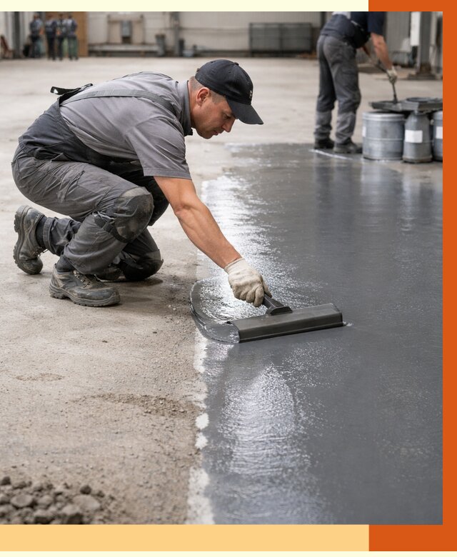 Гидроизоляция промышленного пола в Ленинске-Кузнецком от 1227 руб./м2 — ТепломастерЛнн специалисты под ключ