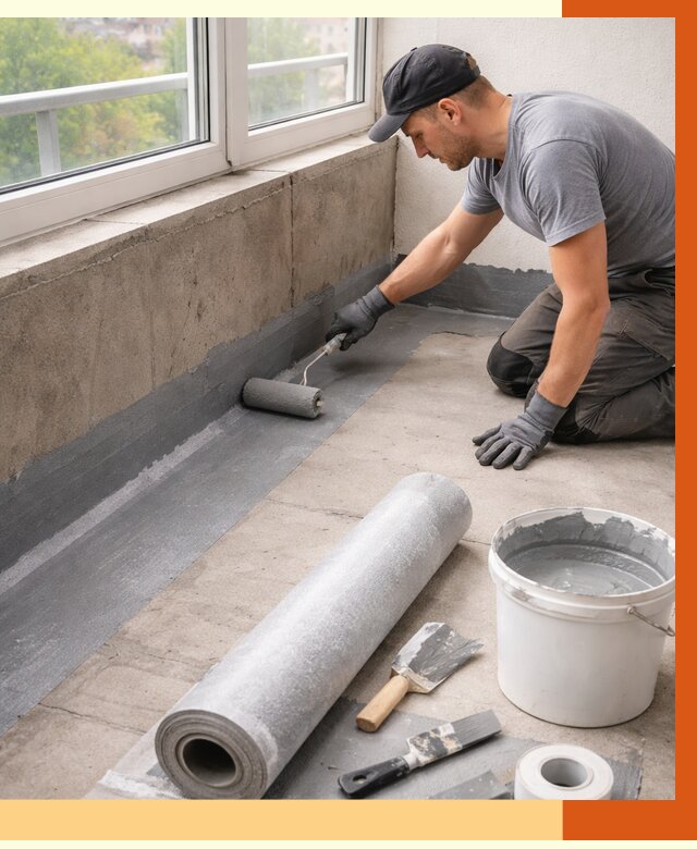 Профессиональная гидроизоляция балкона в Ленинске-Кузнецком от 4293 руб. | ТепломастерЛнн