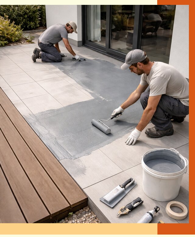 Гидроизоляция террасы в Ленинске-Кузнецком под ключ от 7666 руб./м² | ТепломастерЛнн