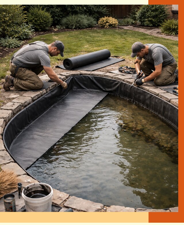 Гидроизоляция пруда в Ленинске-Кузнецком от 15332 руб. под ключ | ТепломастерЛнн профессионально