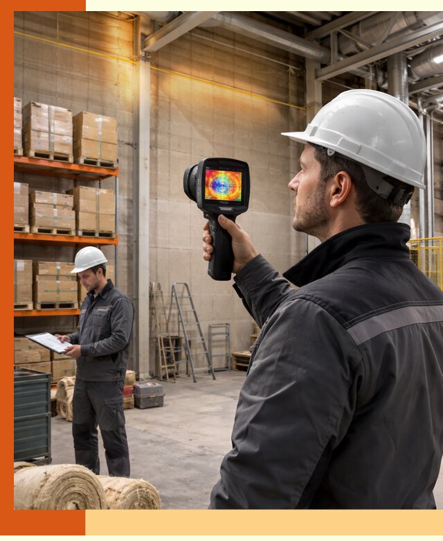 Тепловизионное обследование склада и выявление утечек в Ленинске-Кузнецком