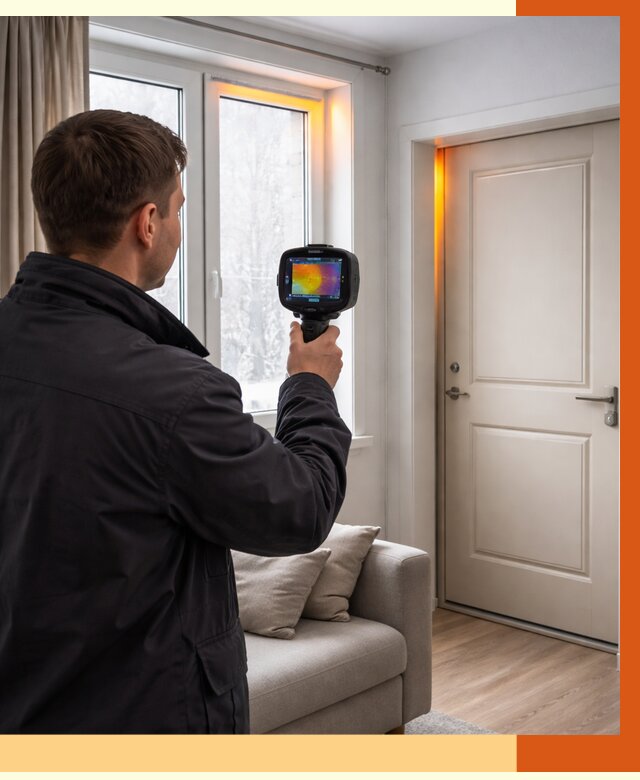 Тепловизионное обследование окон и дверей в Ленинске-Кузнецком от 4599 руб. | ТепломастерЛнн